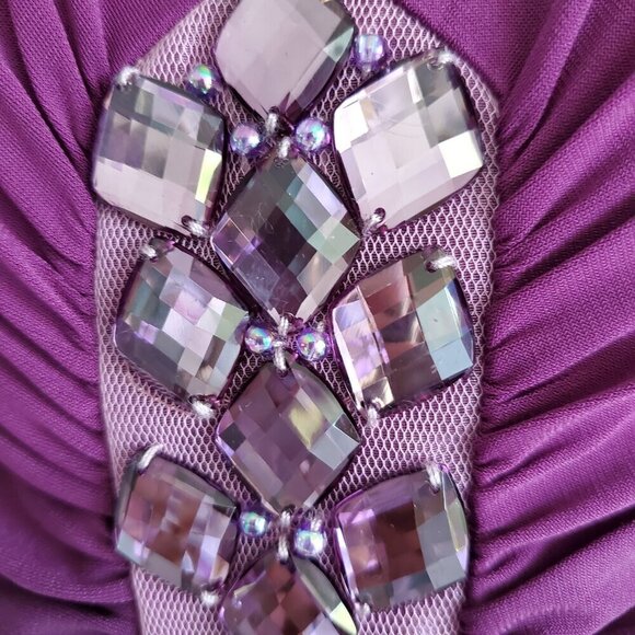 VENUS NWT Blingy Jeweled Ruched Sexy Dressy Top Ombre Cold Shoulder S - Picture 7 of 16